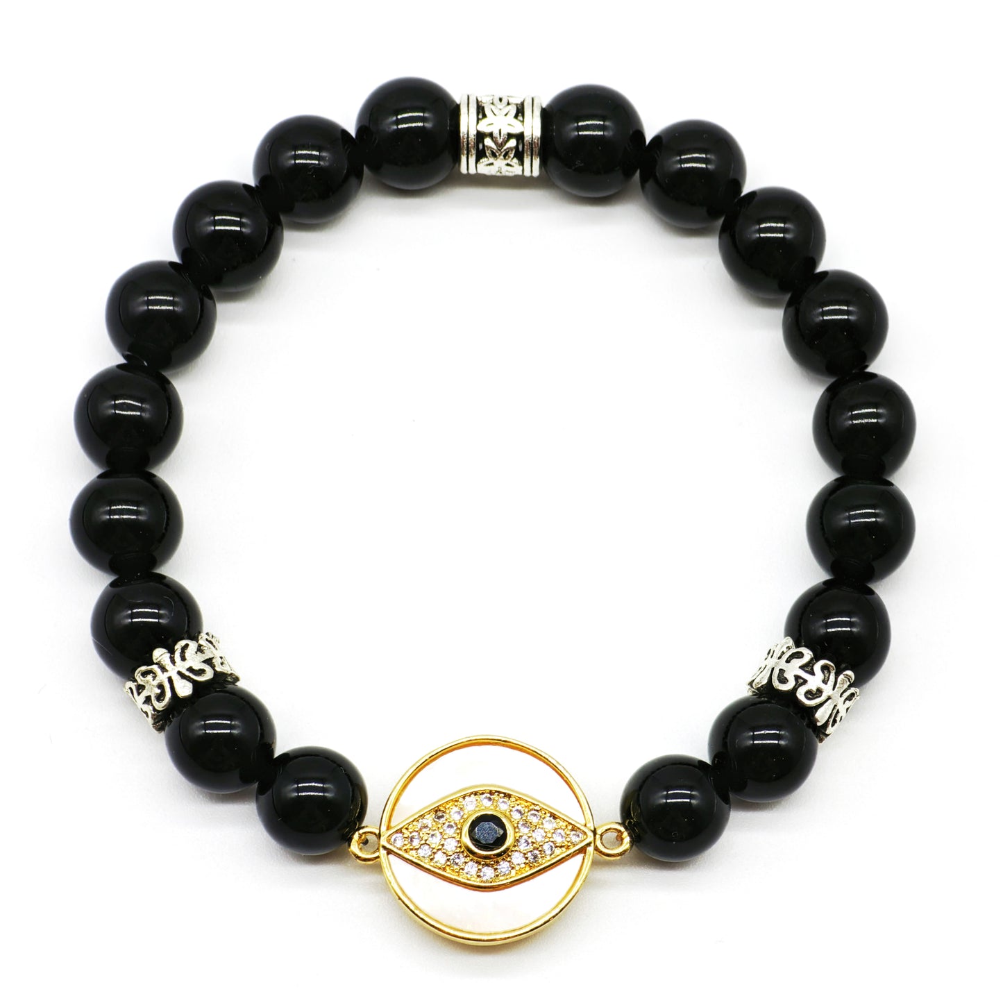 #2011 Perseverance & Protection - Evil Eye Black Onyx Bracelet